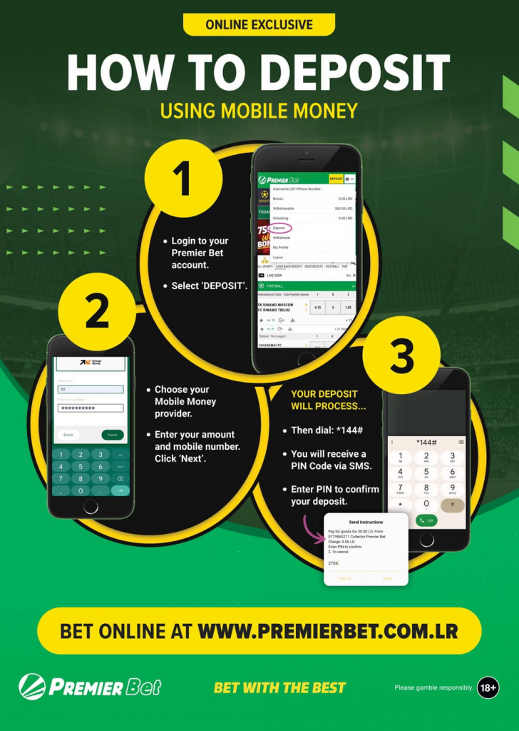 Comment déposer sur Premier Bet.